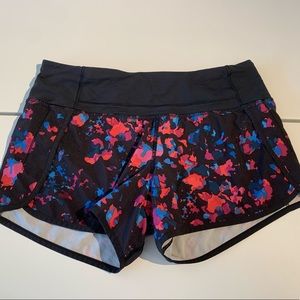 Lululemon paint splatter shorts, discontinued pattern!